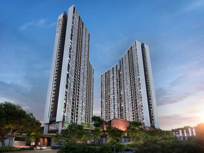 Architectural render of Residensi Bayu Damai, a direct developer serviced residence in Kota Kinabalu, Sabah